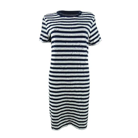 Lauren Ralph Lauren Striped Sequined-Embellished Dress NEW MSRP $4,390 - Picture 1 of 8